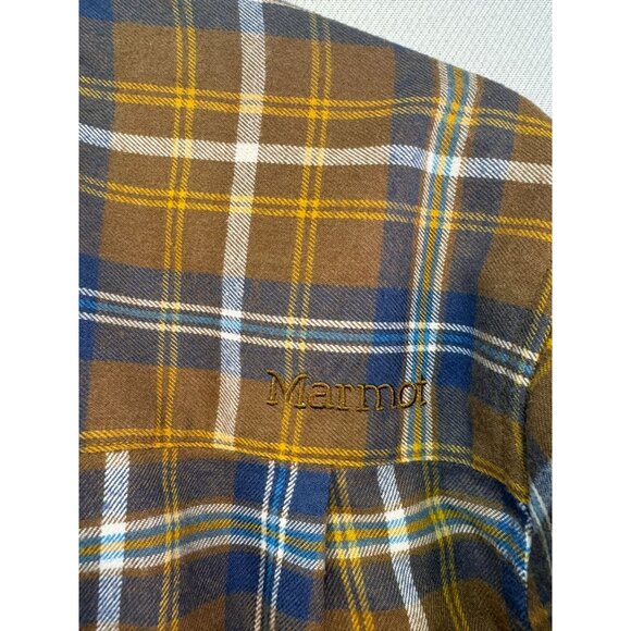 Marmot Mens Marmot Plaid Button-Up Shirt Medium Yellow Brown - Picture 10 of 14